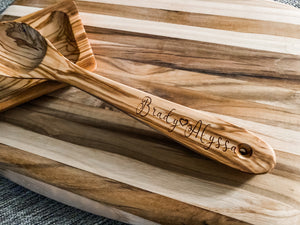 Engraved Olive Wood Set