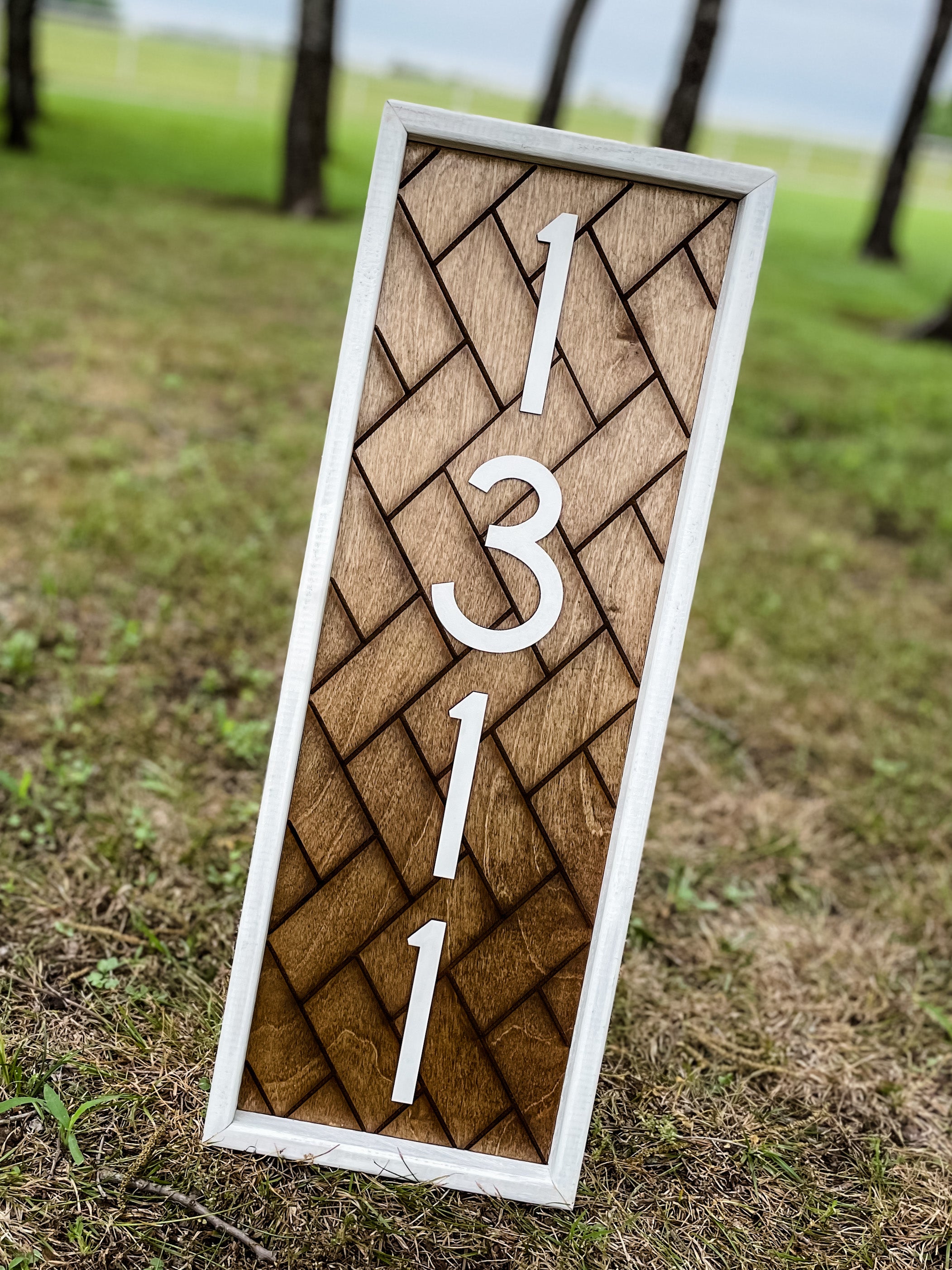 Herringbone House Number