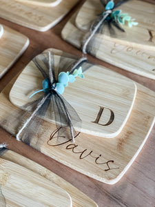 Personalized Bamboo Cutting Board Set