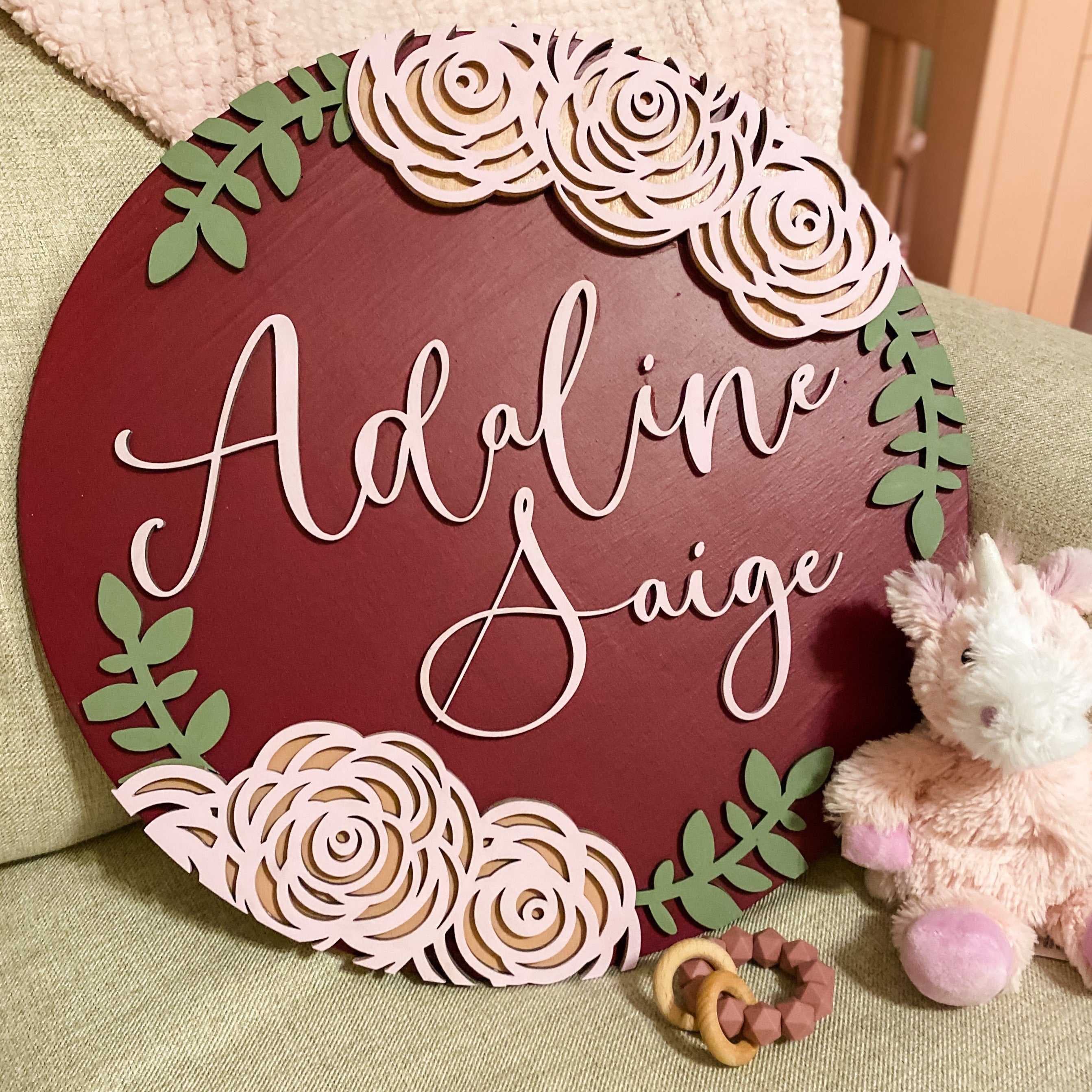 The Adaline Floral Name Round