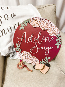 The Adaline Floral Name Round