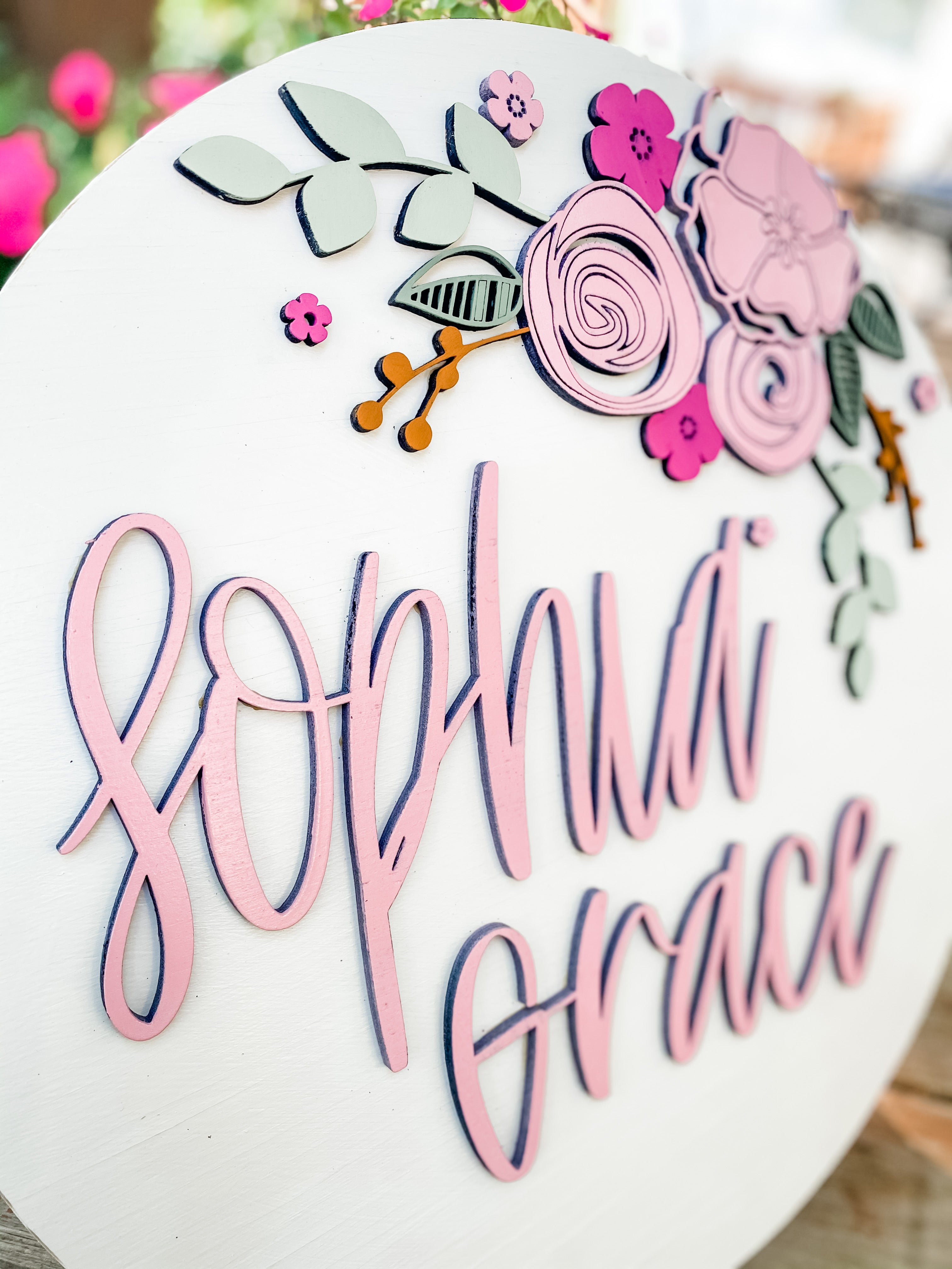 The Sophia Floral Name Round