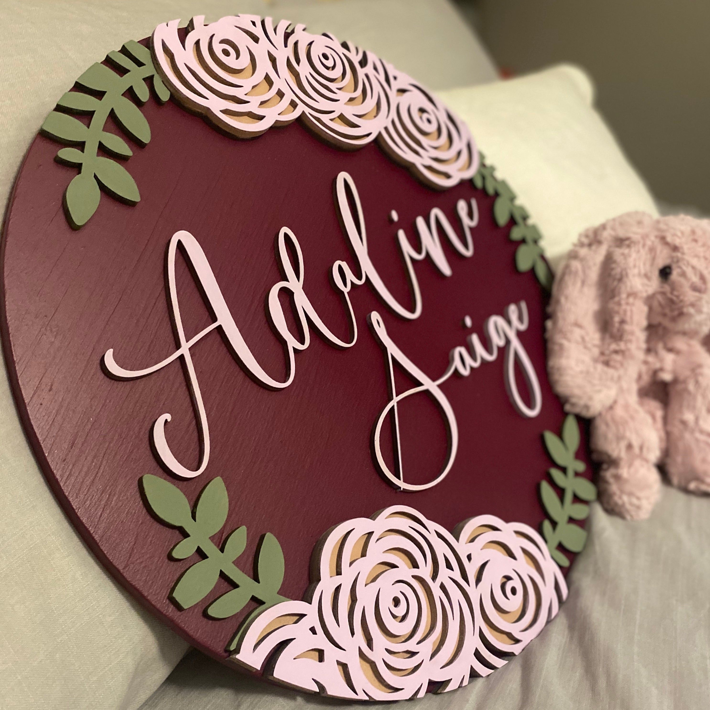 The Adaline Floral Name Round