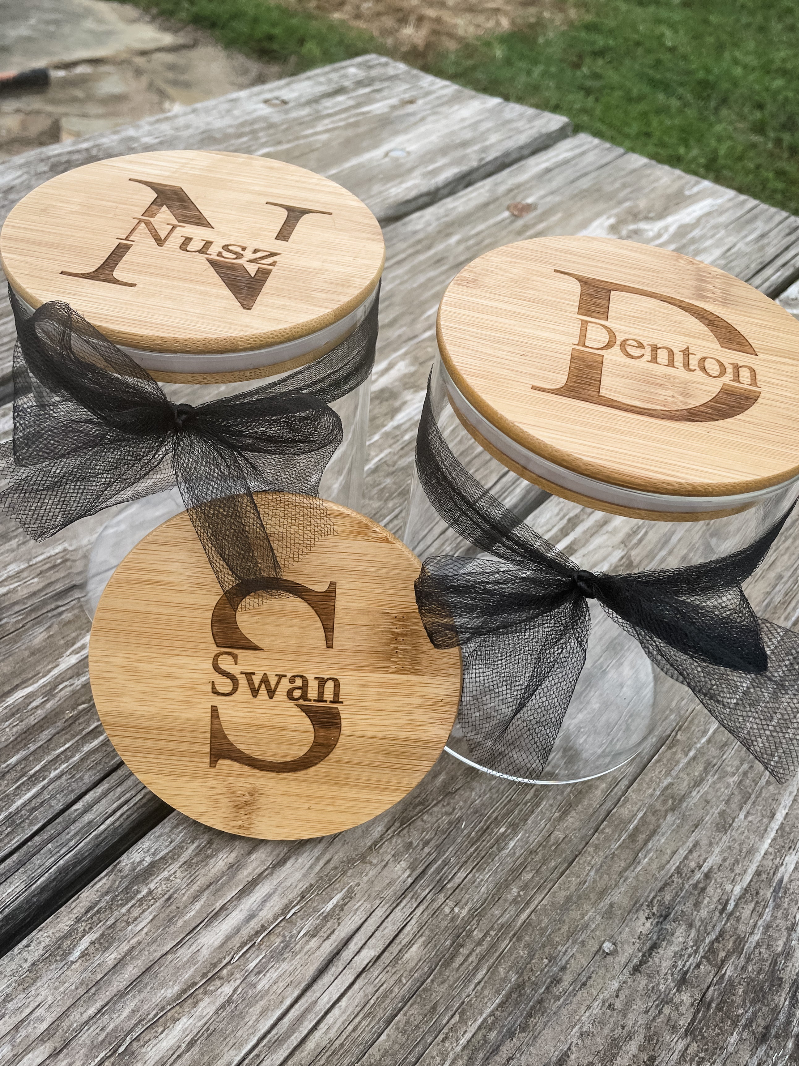 Personalized Glass Canister + Lid